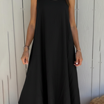 Cozy Basic Loose Linen Cotton Slip Dress