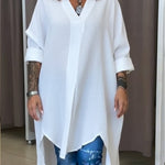 Women's Casual Linen And Cotton Shirt