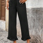 Women's Casual Ruffle Denim Jeans