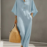 Loose And Cozy Linen And Cotton Dress