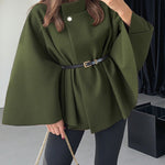 Women's Stylish Elegant Solid-color Wool Cape Coat