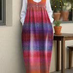 Women's Gradient Art Casual Loose Denim Vest Dress