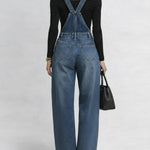 Women's Casual Loose Denim Overalls Wide-leg Jumpsuit