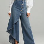 Women's High-waisted Relaxed Fit Wide-leg Jeans With A Stylish Design.