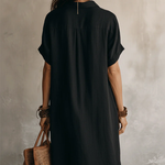 Minimalist Basic Shirt Linen Cotton Mini Dress
