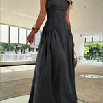 Women's Casual Sleeveless 100% Cotton Maxi Denim Dress