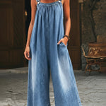 Easy-to-wear Unrestrictive Denim Overalls