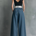Women's High-waisted Casual Loose-fitting Wide-leg Jeans