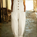 Women's Casual Denim Jumpsuit With Adjustable Buckle