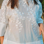 Three-dimensional Embroidered Cotton Top