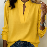 Minimalist V-neck Cotton Shirt Top