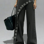 Casual And Stylish Jeans With Metal Buckles.