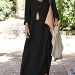 Women's Loose Solid Color Art Casual Cotton And Linen Dress