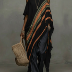 Colorful Printed Fringed Hem Top Blouse