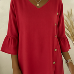 Cozy Button-down Linen Shirt Top