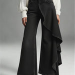 Women's Fashionable Ruffled Denim Pants