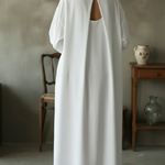 Minimalist Openwork Design Loose-fitting 100% Cotton Dress