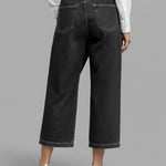 Women's High-waisted Loose-fitting Cropped Wide-leg Jeans