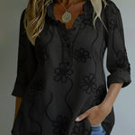 Retro Romantic Ruffled Collar Floral Shirt