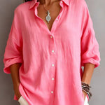 Women's Casual Cotton And Linen Polo Shirt