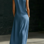 Minimalist Button-up V-neck Denim Dress
