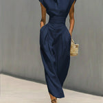 Waist-cinching Linen And Cotton Sleeveless Dress