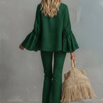 Cozy Linen And Cotton Shirt And Trousers Two-piece Set.