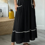 Women's Casual Patchwork White Lace Linen-cotton Skirt