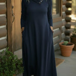 Cozy Button-down Stretch Midi Dress