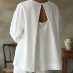 Elegant Backless Design 100% Cotton Shirt Top