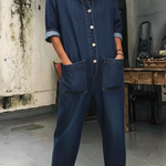 Women's Casual Denim Pockets Jumpsuit