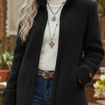 Women's Casual Lambswool Zip-up Jacket