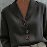 Vintage Shawl Collar Button-up Denim Cotton Top