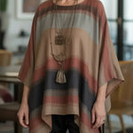 Women's Loose-fitting Artistic Print Linen And Cotton Top