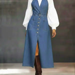 Women's Casual Sleeveless Denim Cotton Dress