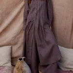 Women's Comfortable Linen And Cotton Extra-long Shirt And Pants Two-piece Set