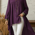 Boho Comfortable Solid Color Flowy Shirt