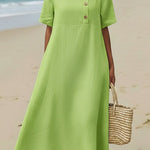 Elegant Cozy Round-neck Loose A-line Dress