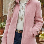Women's Casual Lambswool Zip-up Jacket