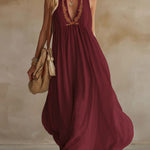 Women's V-neck Sleeveless Casual Loose Cotton And Linen Dress