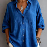 Women's Casual Cotton And Linen Polo Shirt
