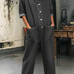 Women's Casual Denim Pockets Jumpsuit