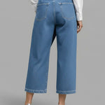 Women's High-waisted Loose-fitting Cropped Wide-leg Jeans