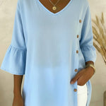Cozy Button-down Linen Shirt Top