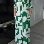 Women's Artistic Print Shirt Dress
