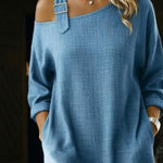 Casual Single Shoulder Strap Linen-cotton Dress