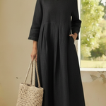 Elegant And Cozy Denim Cotton Dress