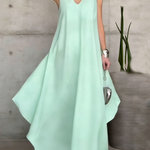 Stylish Minimalist Irregular Hem Maxi Dress