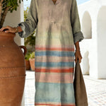 Women's Abstract Colors Pattern Art Print Casual Cotton Dress