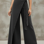 Stylish Elegant Wrap-around Faux Two-piece Denim Pants